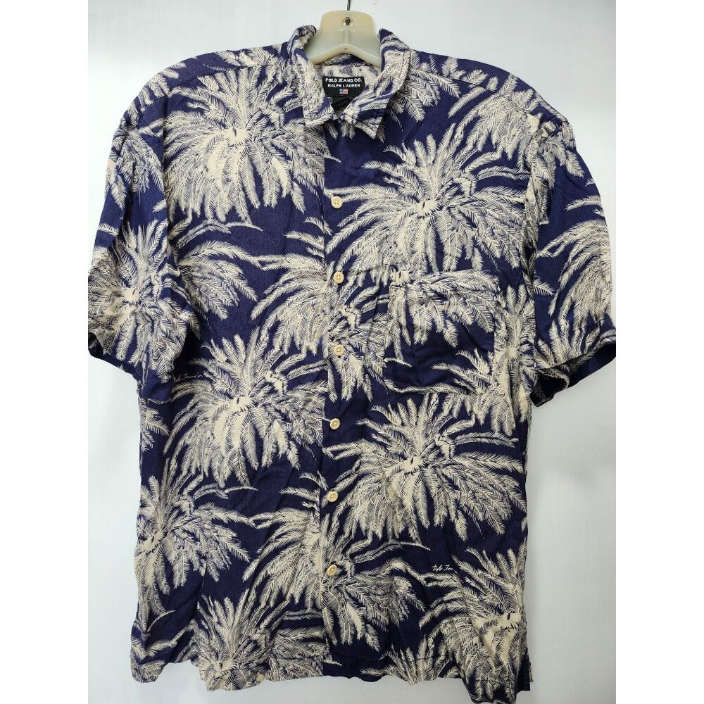 Vintage Polo Jeans Ralph Lauren Hawaiian Shirt Short Sleeves